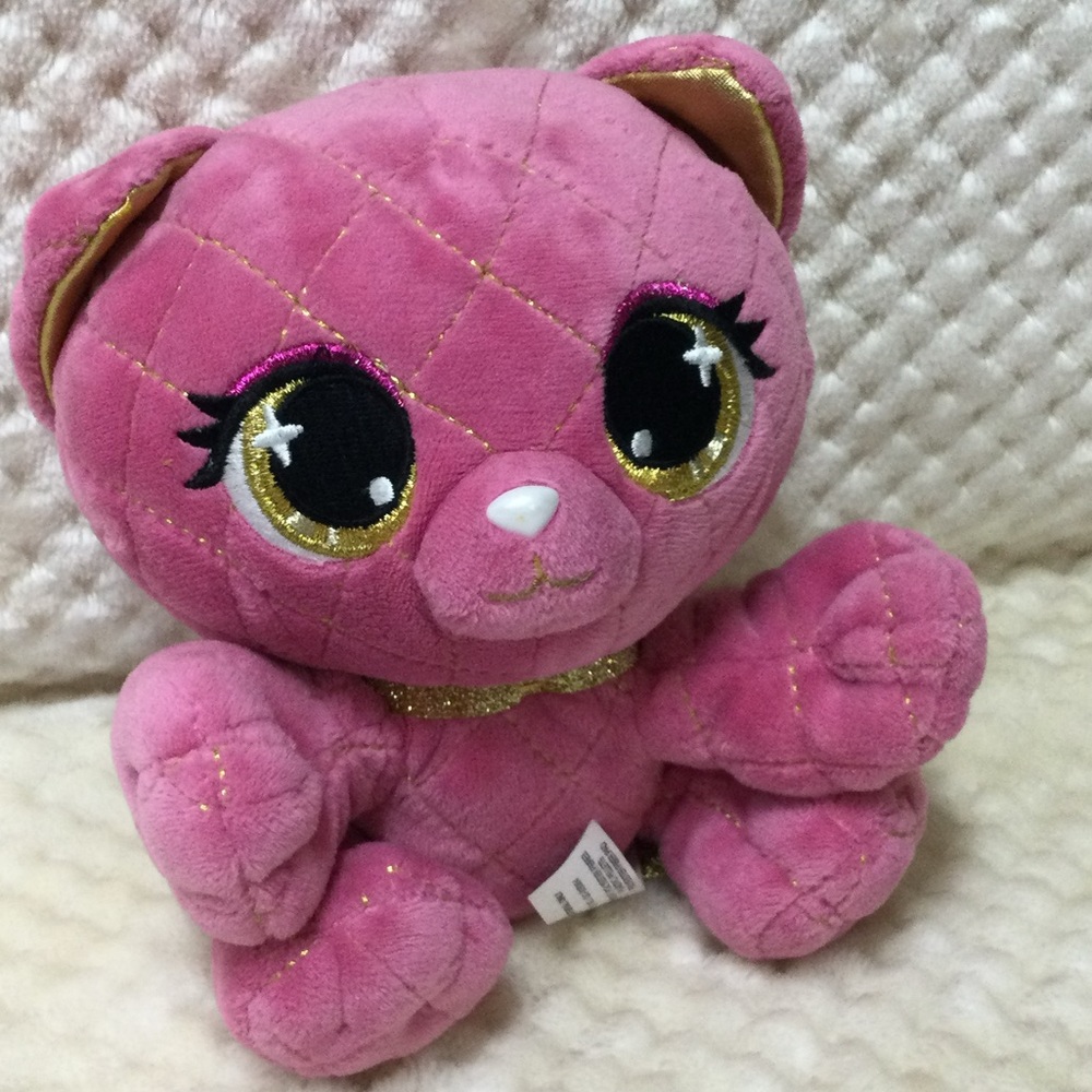 Gund P Lushes Pets Quilted Pink Gold Plush Cat Madame Purrnel Stuffed Animal Toy
